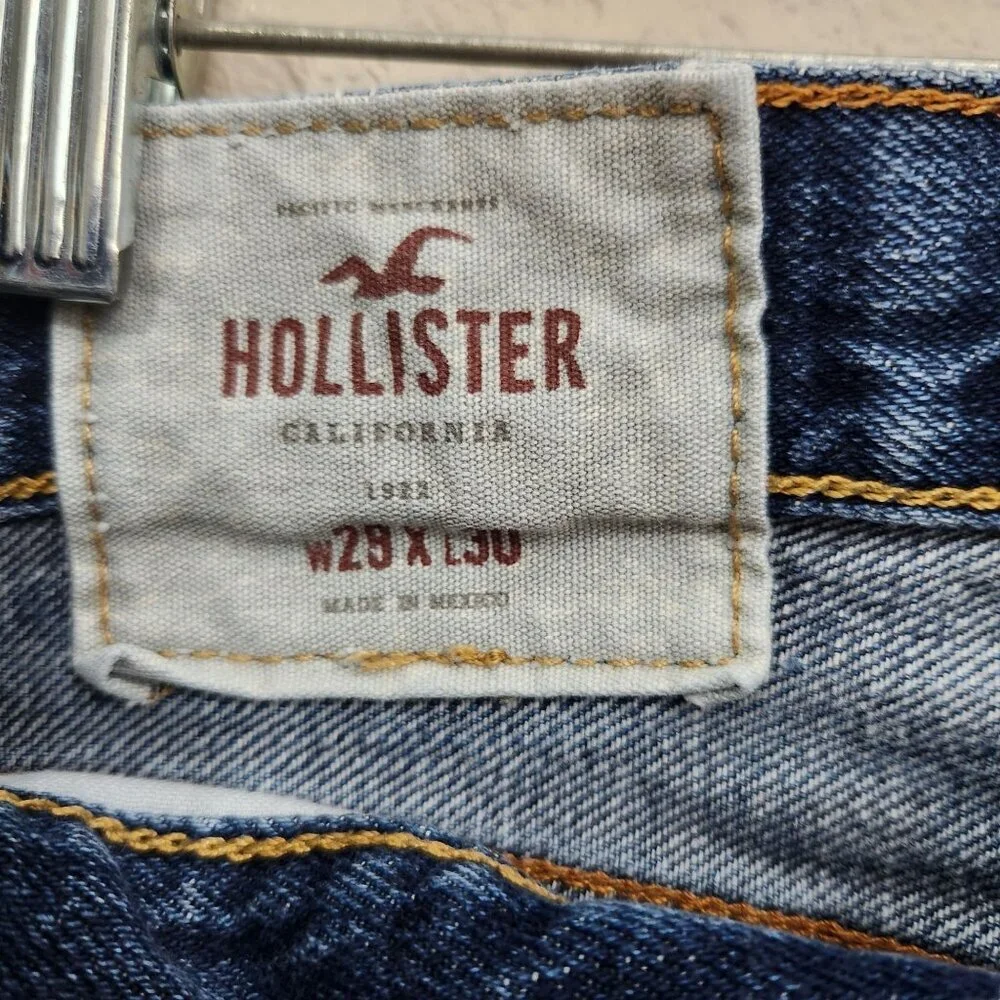 Hollister Mens 29x28.5 Button Fly Straight Leg Denim Jeans